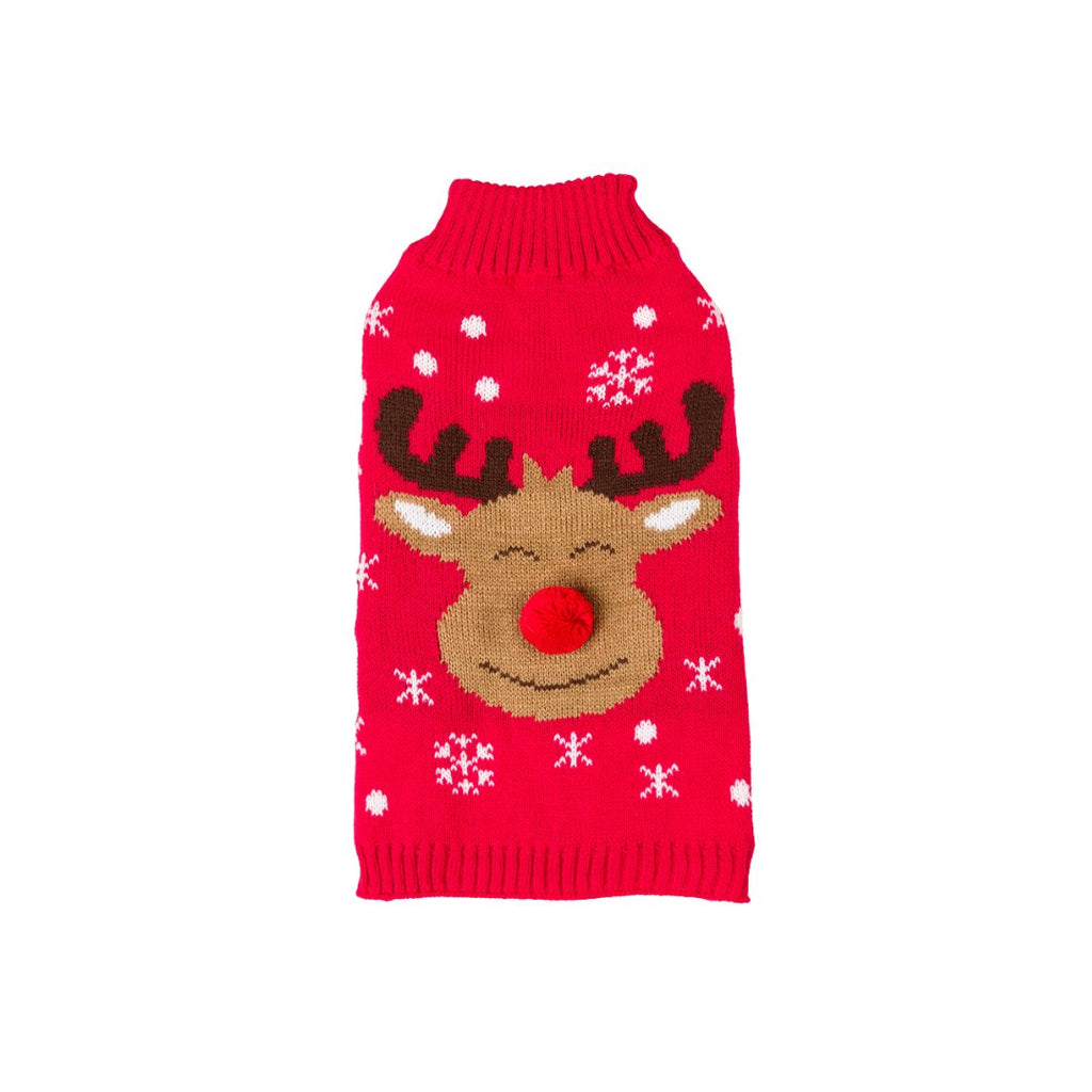 House of Paws Rudolph Polo Knit Red Jumper - The Urban Pet Store - Dog Apparel