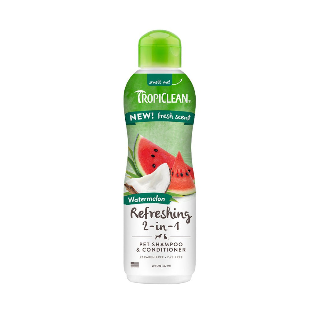 Tropiclean Watermelon 2 - in - 1 Shampoo & Conditioner 355ml - The Urban Pet Store - Pet Grooming Supplies